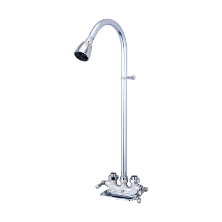 Central Brass Two Handle Utility Shower, IP, Cooper Sweat, Wallmount, Rough Chrome 0477-RC